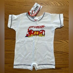Jeff Gordon- Chase Authentics White Onesie with Red and Yellow Train Design 6m